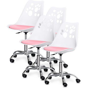 Комплект (4шт) детское кресло Evo-Kids Indigo White / Pink (арт H-232 W/PN -Х4) H-232 W/PN -X4 фото