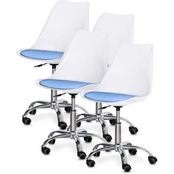 Комплект (4шт) кресло Evo-Kids Capri White / Blue (арт H-231 W/BL -Х4) H-231 W/BL- X4 фото