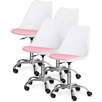 Комплект (4шт) кресло Evo-Kids Capri White / Pink (арт H-231 W/PN -Х4) H-231 W/PN -X4 фото