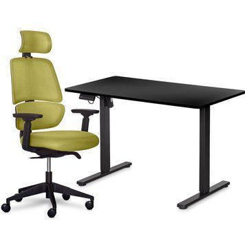 Комплект Mealux PowerDesk Lite Black + Leo Air Plus Green (арт. EVO-201 Lite B/B +Y 546 KZ) EVO-201 Lite B/B +Y 546 KZ фото