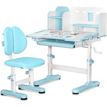 Комплект мебели (стол + стульчик + полка) Evo-kids BD-28 Panda Blue (арт. BD-28 BL) BD-28 BL фото