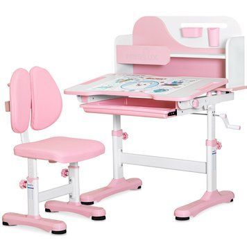 Комплект мебели (стол + стульчик + полка) Mealux Wave Pink (арт. BD-31 PN) BD-31 PN фото