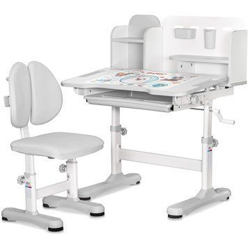 Комплект мебели (стол + стульчик + полка) Evo-kids BD-28 Panda Grey (арт. BD-28 G) BD-28 G фото