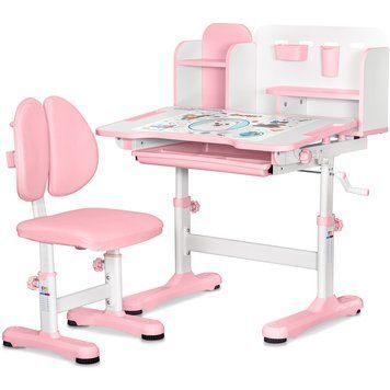 Комплект мебели (стол + стульчик + полка) Evo-kids BD-28 Panda Pink (арт. BD-28 PN) BD-28 PN фото