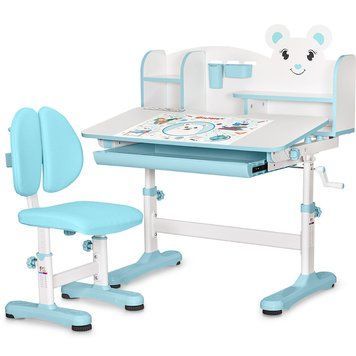 Комплект мебели (стол + стульчик + полка) Evo-kids BD-29 Panda XL Blue (арт. BD-29 BL) BD-29 BL фото